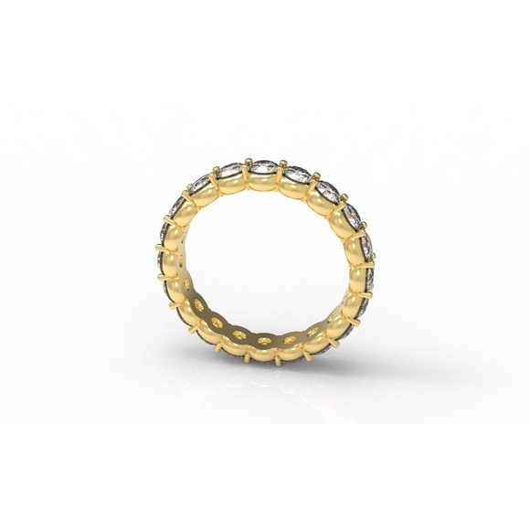 14K Yellow Gold 20 Stone 1.85 ct Natural Diamond Size 5.5